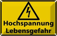 Blechschild 12X18 Cm Hochspannung Lebensgefahr Dekoration Warnschild Hinweisschi