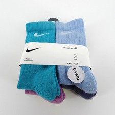Nike Dri-FIT Cushioned Crew Socks 6 Pack Kids Size XS 5-7 Shoe 10C-3Y Multi NEW