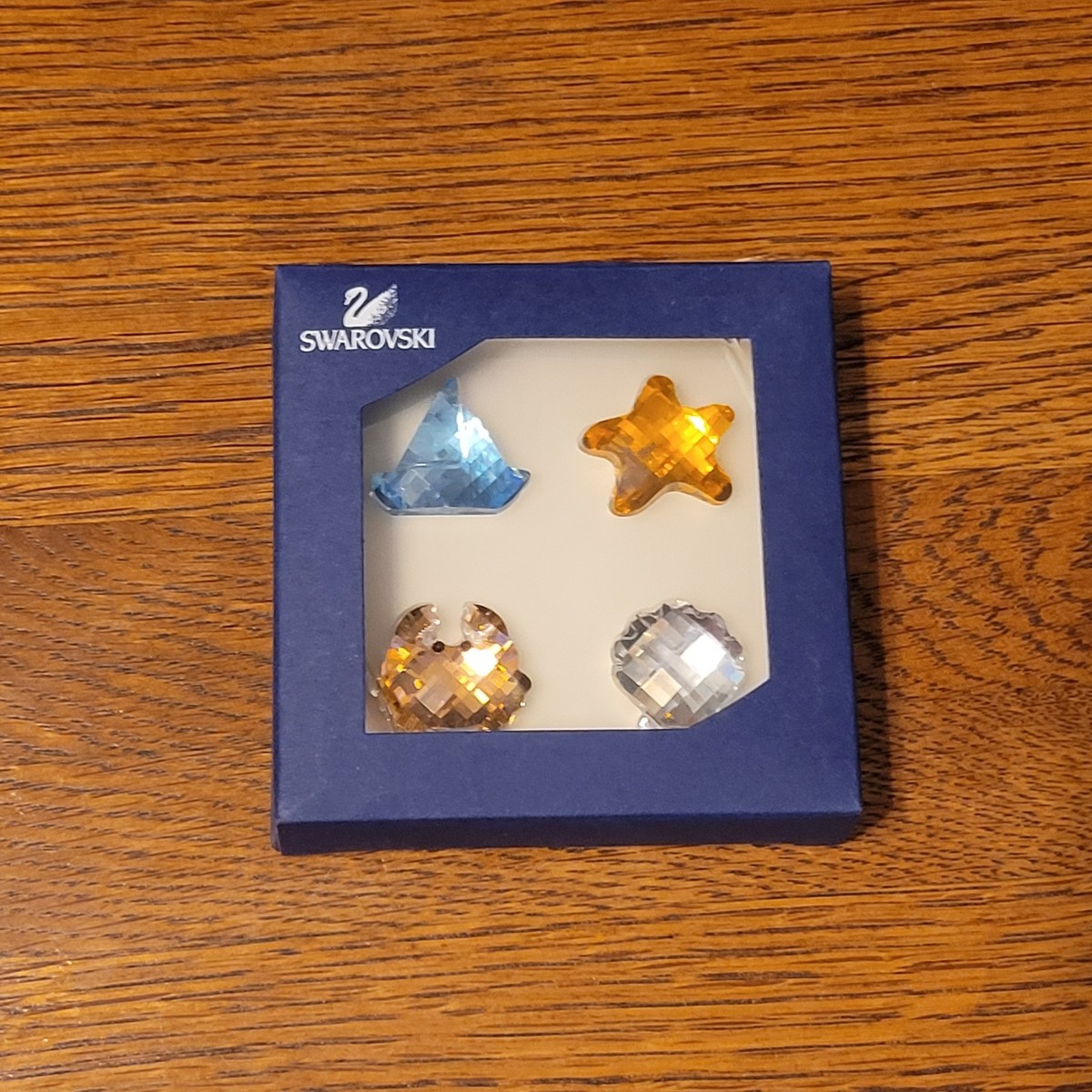 Swarovski Crystal Beach Life Gift Set Crab-Shell-Starfish-Yacht