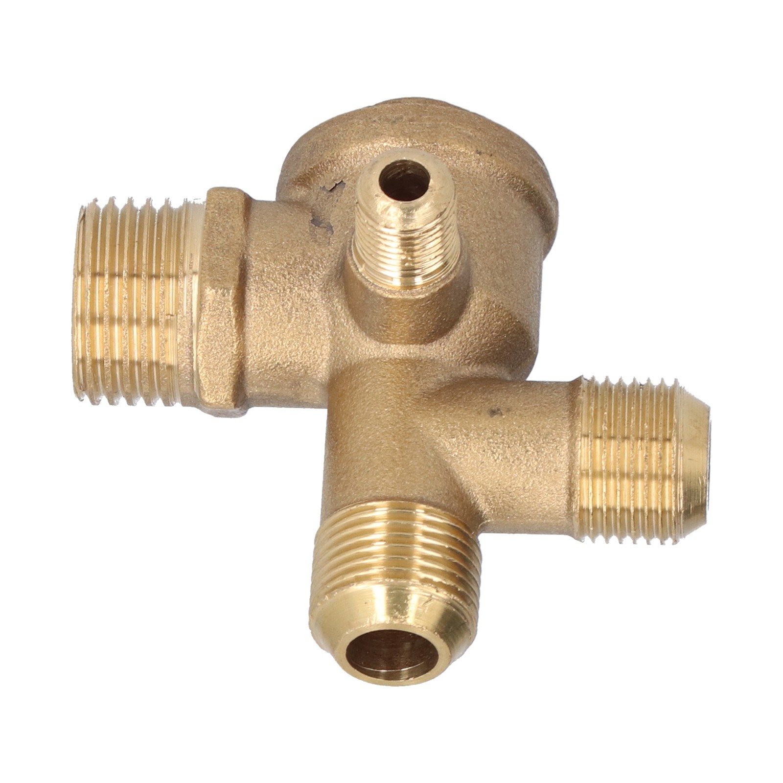 Air Compressor Valve Components Brass 4 Way Double Pipe Check Valve