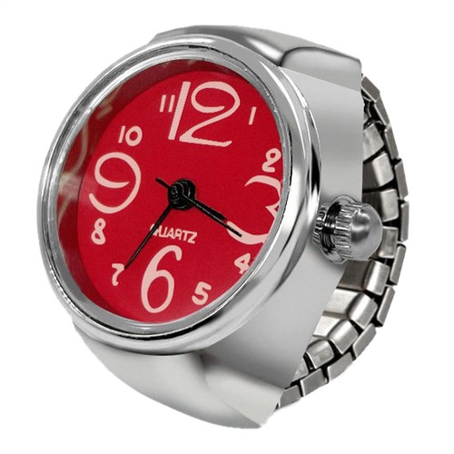 Creative Elastic Round Ring Watch Stainless Steel Finger Quartz Watch Men Women - Foto 10 di 17