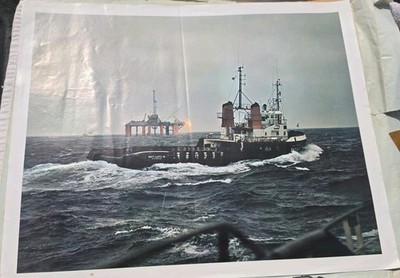 Vintage SMIT LLOYD 45 North Sea Offshore Tug Supply Vessel Photo Print Poster