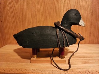 Very Nice 1940s Herters Glass Eyed Balsa Body Coot Wooden Duck Decoy Waseca MN