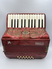 Vintage Princetti Piano Accordion Red Pearl - Made in Italy - Works - RARE
