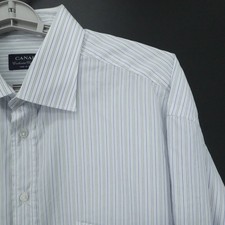 Canali Shirt Men 18 White Stripe Exclusive Collection Luxury Dress Italy