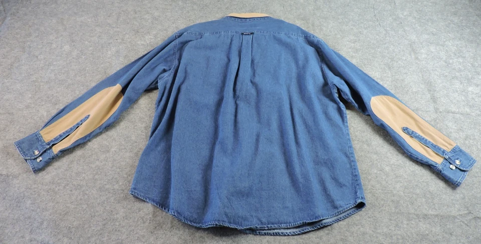 Camisa Remington Para Hombres 2XL XXL Tiro Denim Lavado Pesada Manga Larga Botón Foto 2 de 4