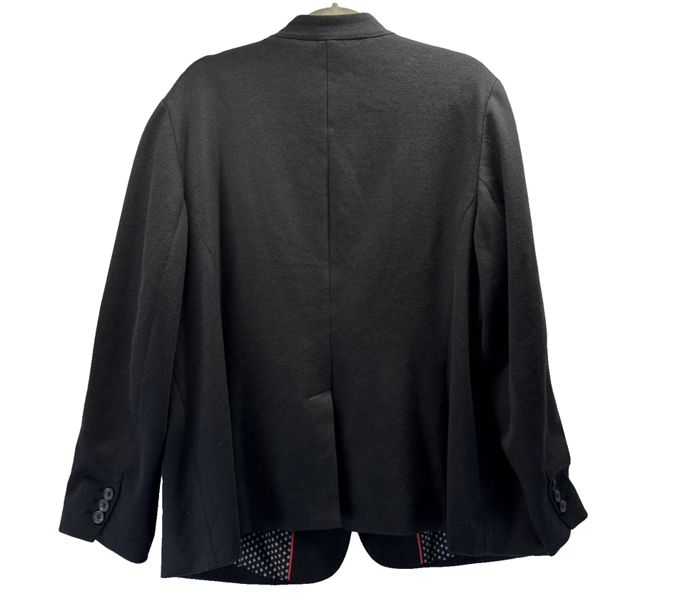 Blazer para mujer Talbots Aberdeen talla 18W negro liso bolsillos forrados con un botón Foto 2 de 4