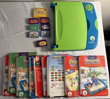 Vintage LeapFrog LeapPad Learning System Bundle 9 Books 8 Cartridges Tested Read