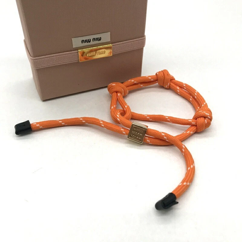 Y0715 Bracciale Cavigliera Metallo Logo Miu Miu Unisex Taglia 1 Usa contola