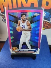 JOEL EMBIID 2023-24 Topps Chrome Basketball 76ers SP Pink Refractor Card #100