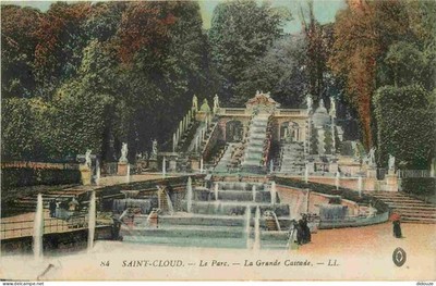 Alte Postkarte - 92 - Heilige Wolke - Park Saint Cloud - Großer Wasserfall