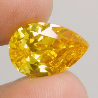 Yellow Zircon Pear Cut 8.55 Ct Cambodian Natural GIE Certified Loose Gemstone