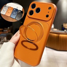 For iPhone 17 Pro Max 16 15 14 13 Magnetic Case Rotated Ring Stand Camera Cover