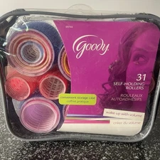 NEW Goody 31 Self Holding Rollers Zip Travel Storage Case 5 Sizes No Pins Needed