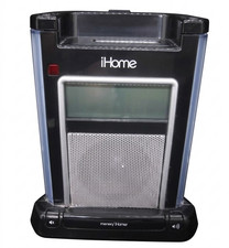 iHome Audio Dock w/Alarm Clock For iPod IH4B-Black W/ AC Adapter