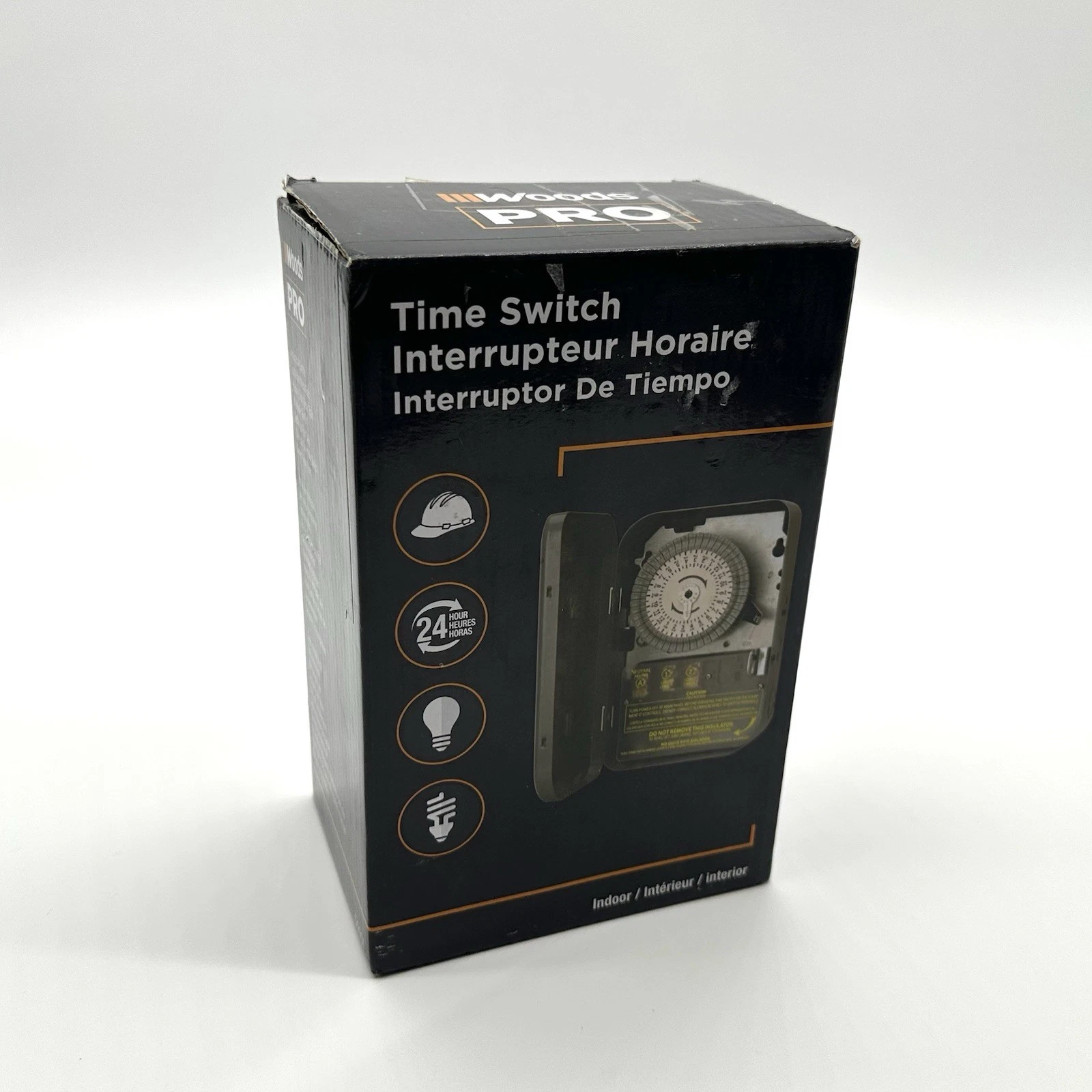 Woods Pro 59101 Indoor 24 Hour Mechanical Time Switch Timer 120VAC