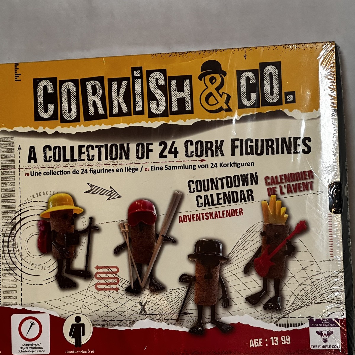 The Purple Cow Corkish & Co Advent Calendar Cork Figurines | eBay