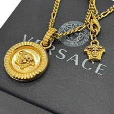 VERSACE Halskette Medusa Goldmedaille Unisex goldfarben Metall 50 cm klassisc...