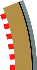 Scalextric Radius 2 Curve Outer Borders 22.5  x 4