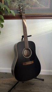 Art & Lutherie Cedar Black Dreadnought Acoustic Guitar 6 String Full Size