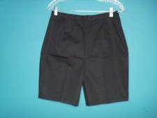 NOS Vtg 60s Koratron Bermuda Shorts Black High Waist Side Metal Zipper Sz L