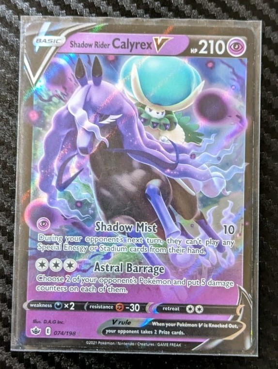 Shadow Rider Calyrex V 074/198 Chilling Reign UR Holo Pokemon Card NM Condition