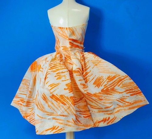Vintage Barbie Doll Sized White Silk Dress Near Mint ~ 1960's - Picture 4 of 9