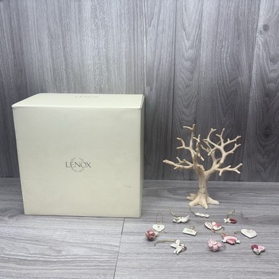 Lenox ''Be Mine Valentine Tree'' - 12 Mini Valentine's Ornaments RARE - Gold Heart