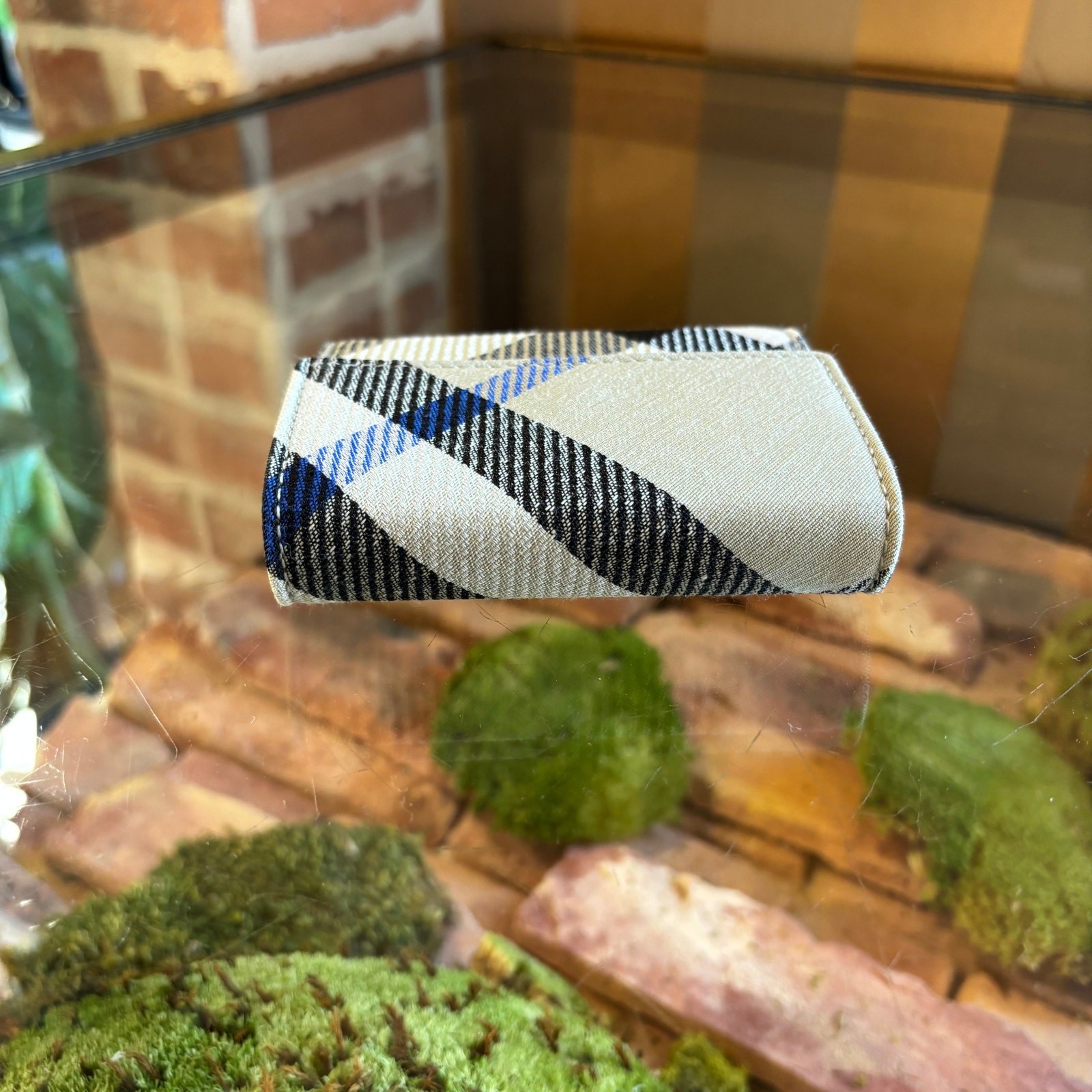 BURBERRY Compact Check Pattern Trifold Wallet - image 4