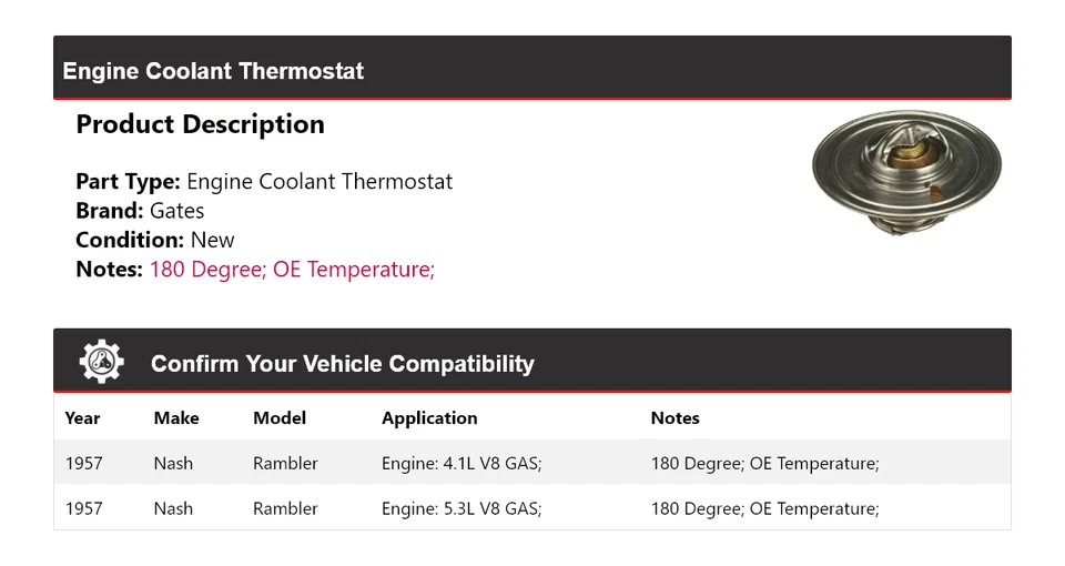 Puertas termostato refrigerante motor Nash Rambler 1957 Foto 2 de 4