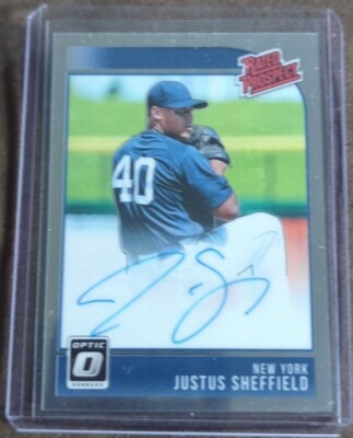 2018 Panini Donruss Optic Rated Prospects Signatures Justus Sheffield Auto NM!