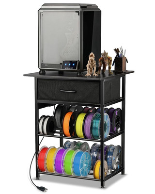 3D Printer Table with Filament Storage - 3D Printer Stand Shelf Filament Storage