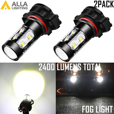 Alla Lighting PS24W 50W-SMD LED Driving Fog Light Bulb Lamp 6000K Xenon White,2x