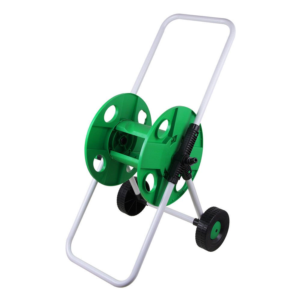 Garden Hose Reel Trolley 50M Portable Water Pipe Free Standing Wall