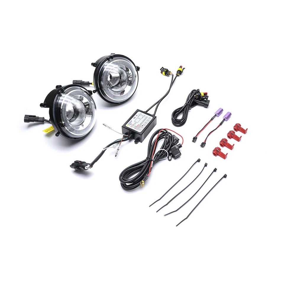 For MINI Cooper R55 R58 LED Rally Daytime Running Light&Fog Light with Halo Ring Foto 4 de 4