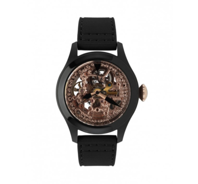Toy Watch Skeleton Rubber Strap Watch Black Rose Gold Women F1225