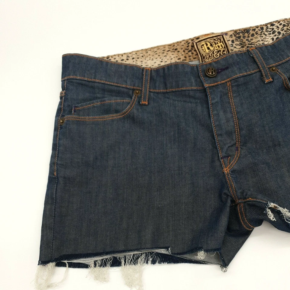 Pantalones Cortos Botines Rich & Skinny Para Mujer Talla 31 Denim Daisy Dukes 8" Tiro Oscuro Foto 3 de 4