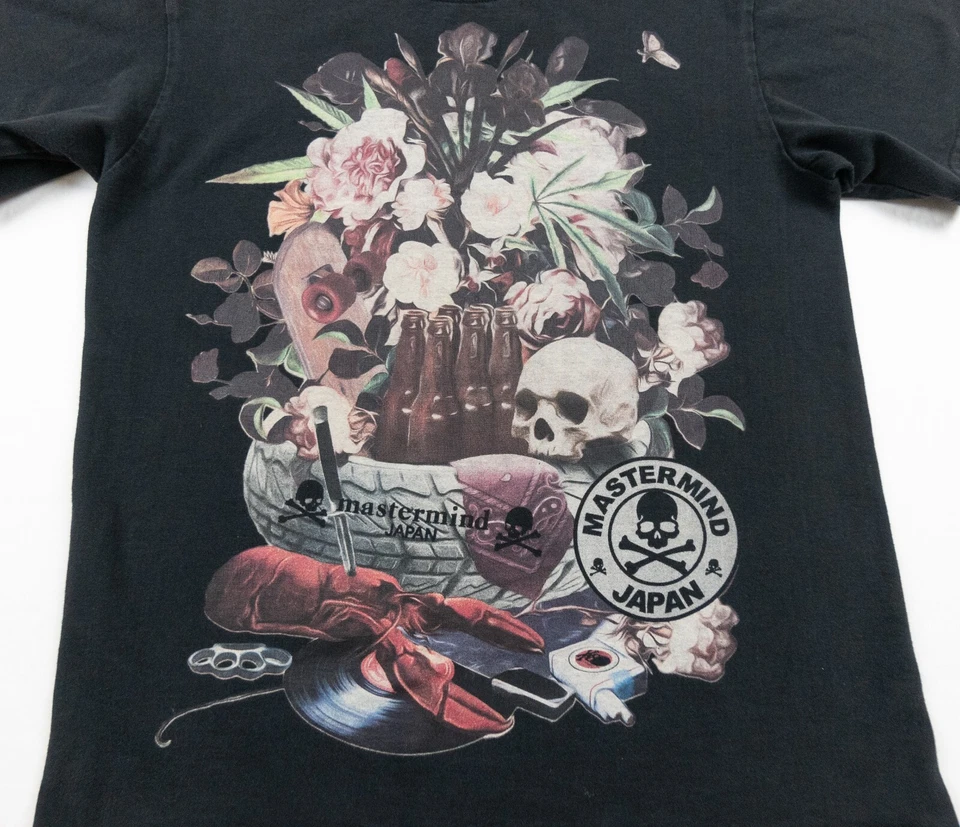 Camisa Mastermind Japón Para Hombre Grande Negra Manga Corta Cuello Redondo Gráfico Camiseta Calavera Foto 2 de 4