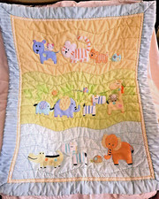 Carter's Just One Year Jungle Animals Crib Comforter Blanket Tiger Turtle Lion