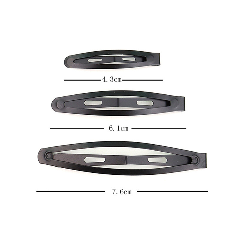 30/20/10X Large Black Metal Snap Hair Clip Barrettes 43/61/76mm