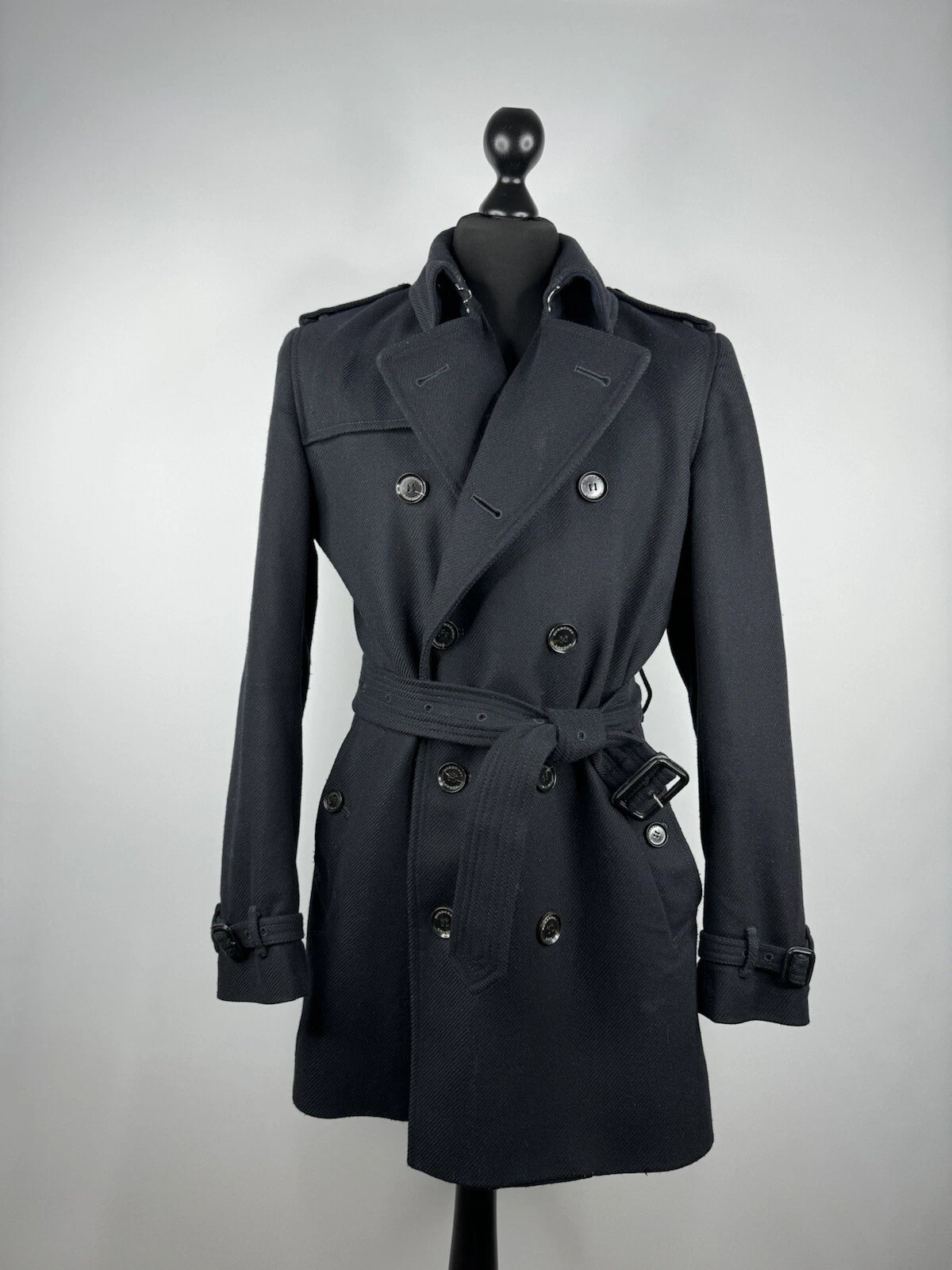 Burberry — Burberry Men's Trench Coat Overcoat Jacket Black Size 50