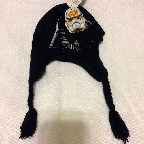 Disney Star Wars Embroidered Darth Vader Ear Flap Laplander Hat and Gloves Set - Picture 4 of 4