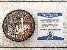 Corey Perry Signed 2007 Anaheim Ducks Stanley Cup Hockey Puck  BAS Beckett COA a