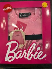 Barbie Mattel Pink Wash ORIGINAL Sweatshirt Glitter Pullover Girls SIZE 8 NIB