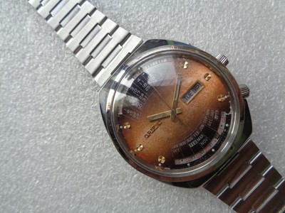 VTG SS BROWN DUAL SHADE DIAL ORIENT CALENDAR Y469672-4A MEN AUTOMATIC WRISTWATCH