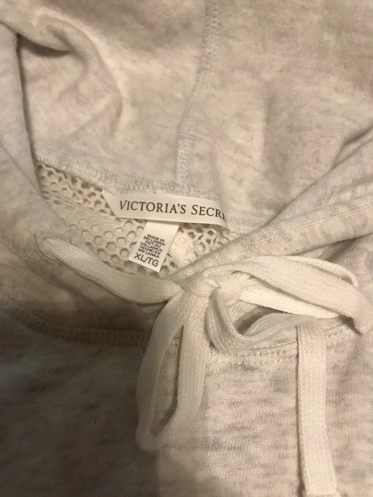 OFF WHITE Costume da bagno estivo Victoria’s Secret grigio panna maglia copricostume felpa donna taglia XL