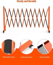 11FT Expandable Garden Fence Portable Folding Barricade Gate Outdoor w/ Casters