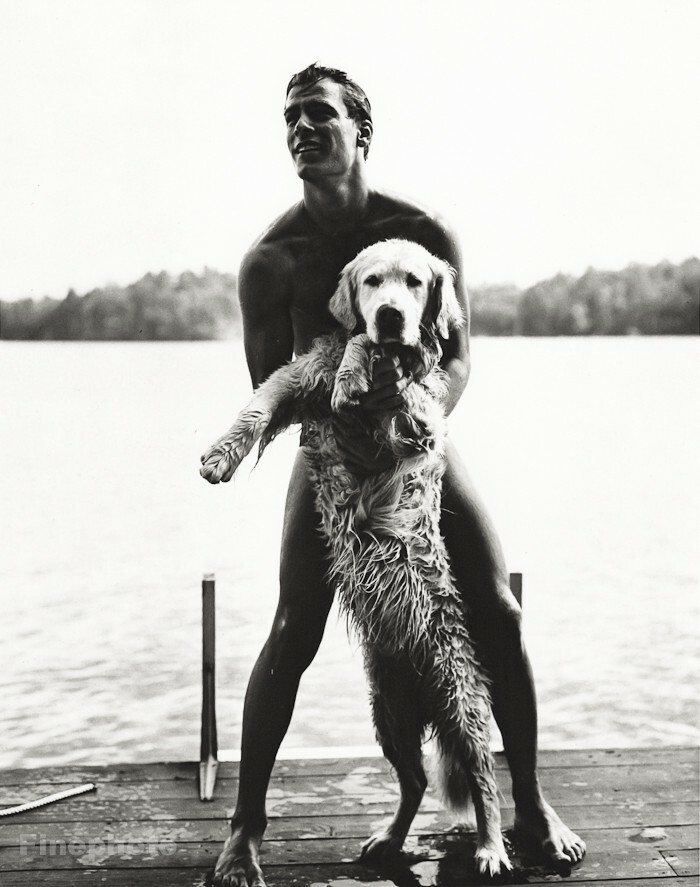 1987 BRUCE WEBER Adirondacks Young Man TED & ROWDY Dog New York