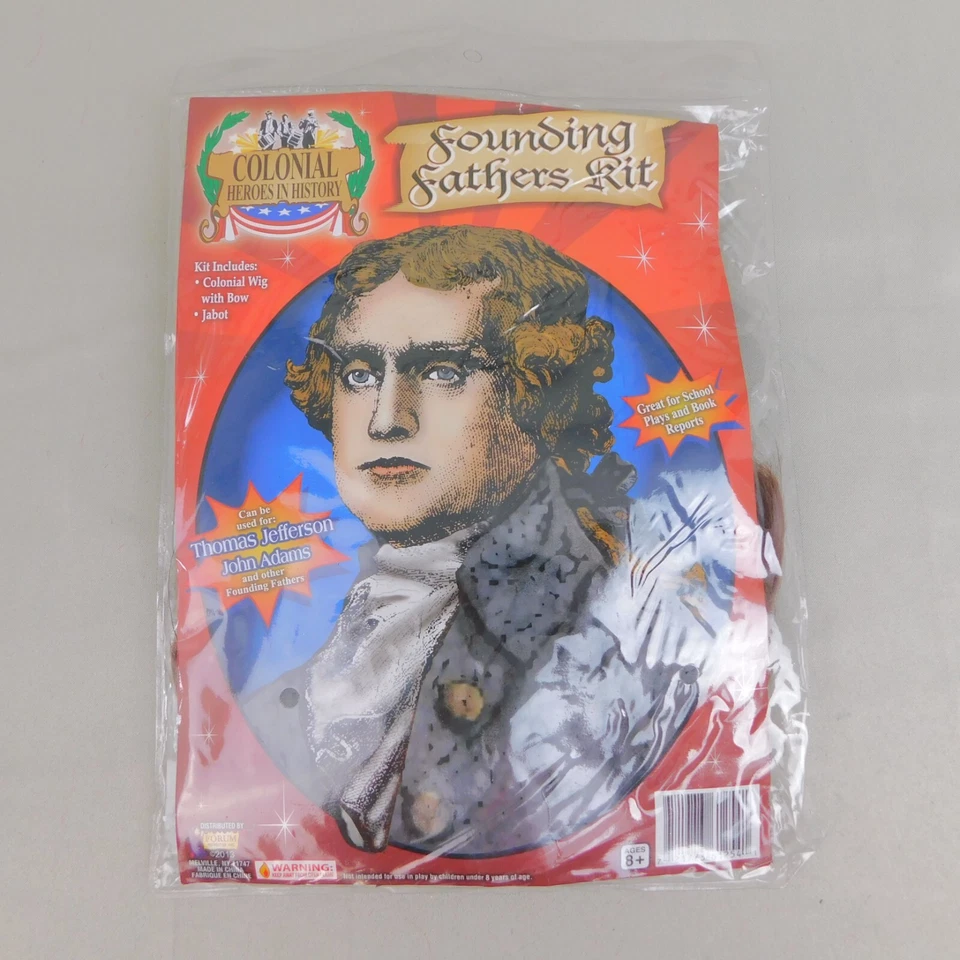 Kit de disfraz de héroes coloniales en la historia de los padres fundadores peluca y jabot #6450 Foto 2 de 4