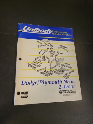 CHRYSLER DODGE PLYMOUTH NEON 2-DOOR UNIBODY DIMENSIONS JOINT SEAMS GUIDE MANUAL
